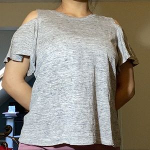 Rebecca Taylor cold shoulder linen tee